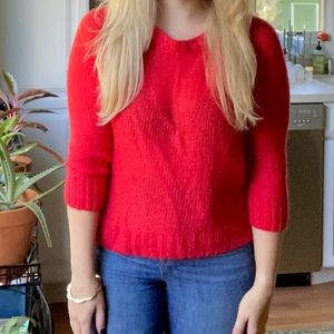 H&M Bright Red Fuzzy Sweater | Xmas Sweater